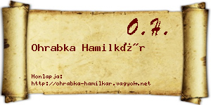 Ohrabka Hamilkár névjegykártya